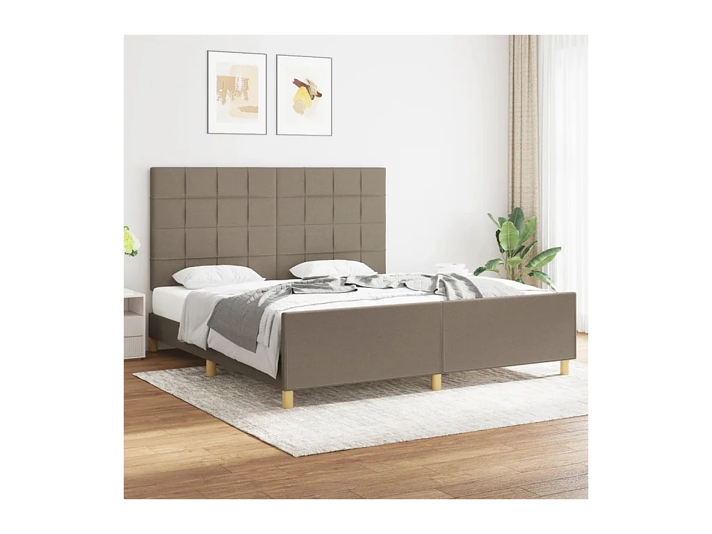 Cadre de lit sans matelas taupe 180x200 cm tissu