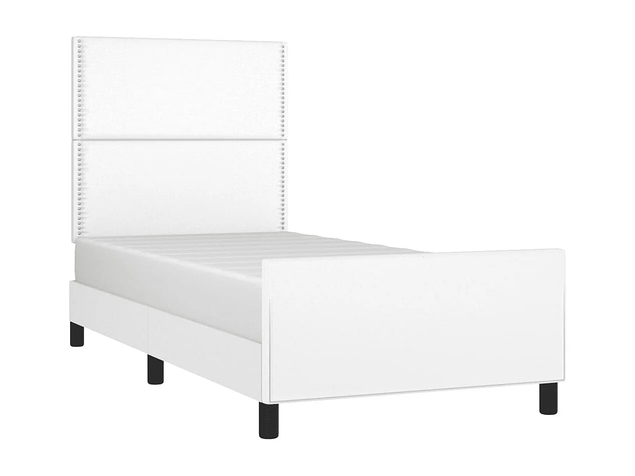 Cadre de lit sans matelas blanc 90x190 cm similicuir