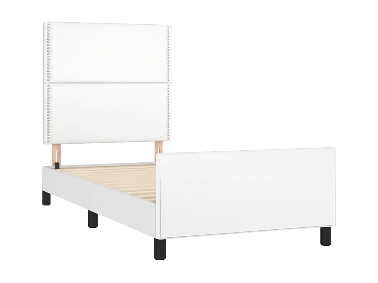 Cadre de lit sans matelas blanc 90x190 cm similicuir
