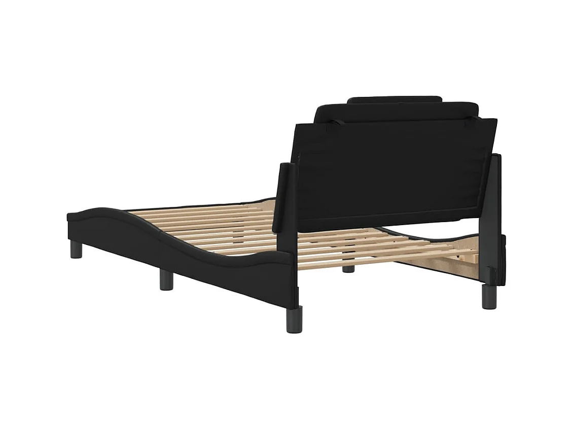 Bedframe met LED zonder matras zwart 100x200 cm