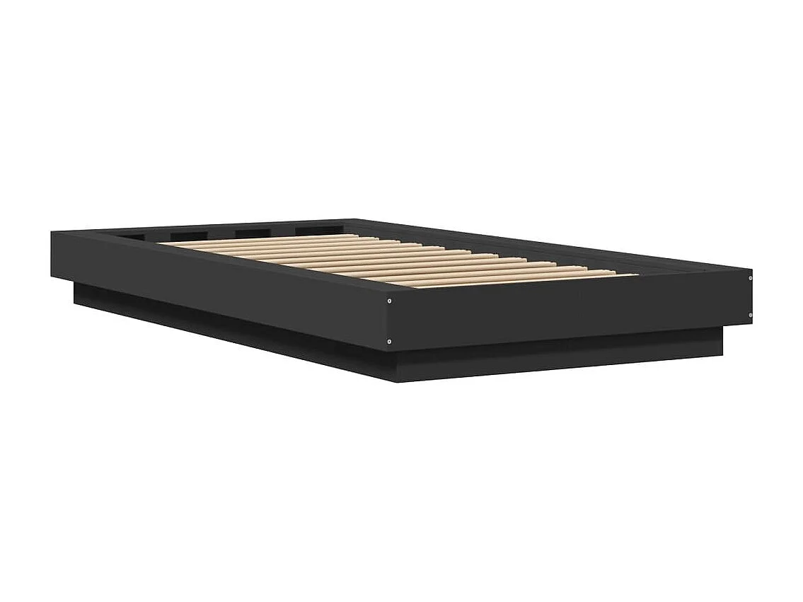 Struttura letto con luci LED senza materasso nero 90x200 cm