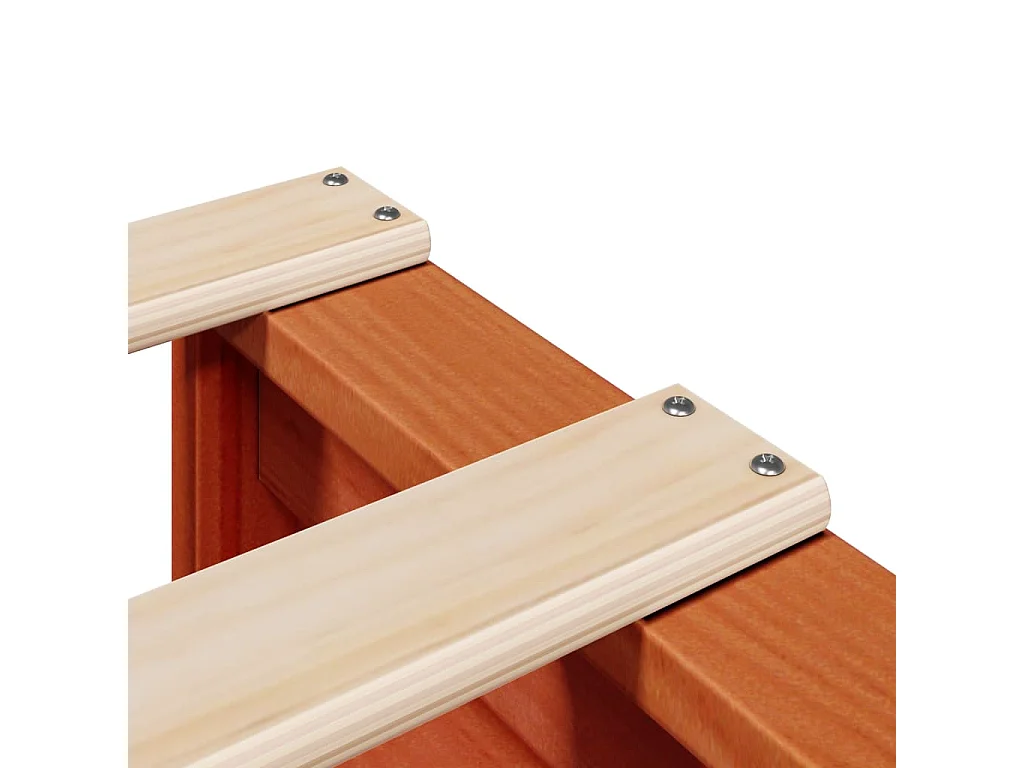 Struttura letto senza materasso cera marrone 140x190cm legno massello di pino