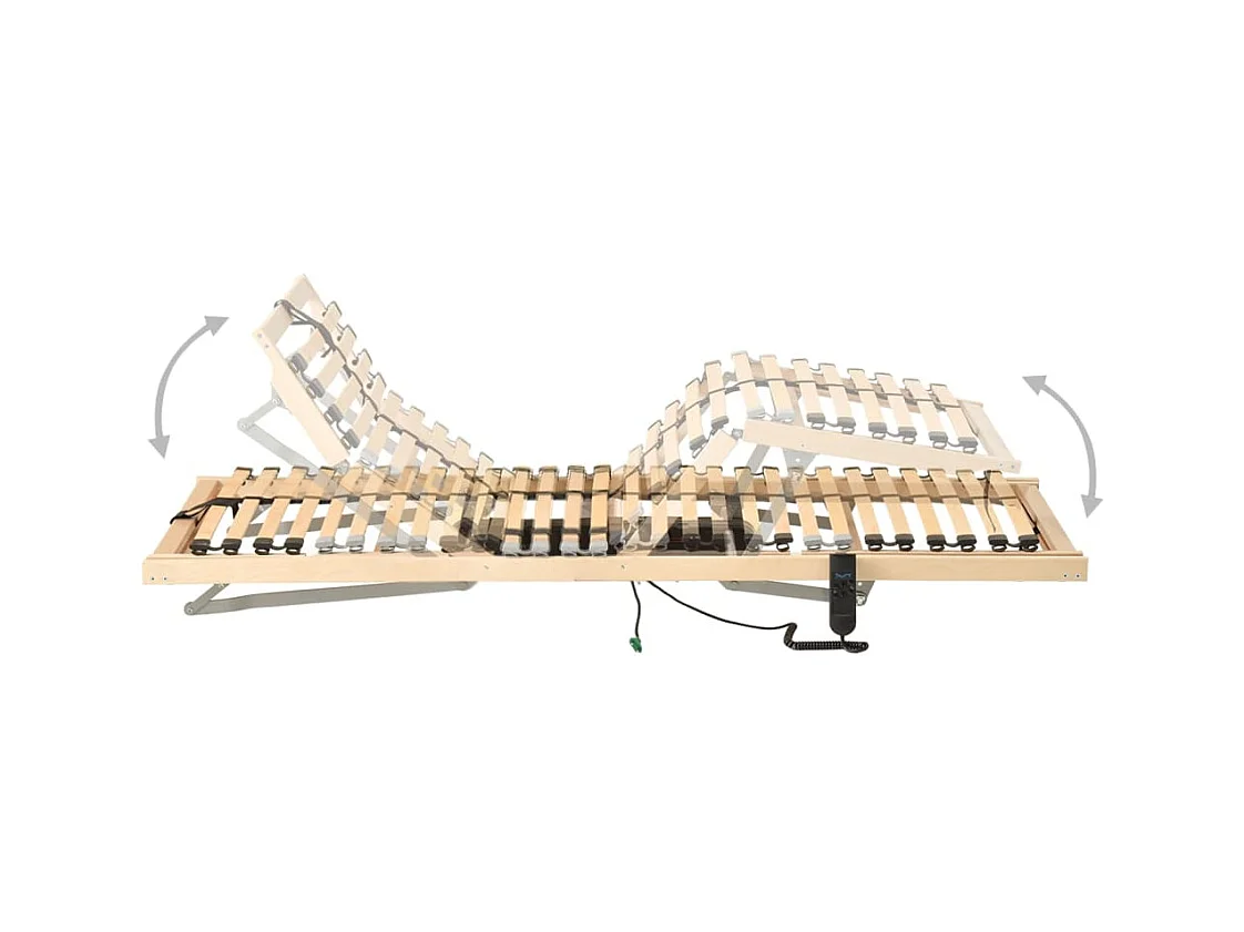 Elektrische lattenbodem zonder matras met 7 zones 90x200 cm