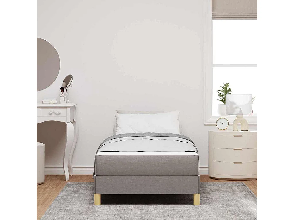 Cama de muelles en color topo y marrón de 90 x 190 cm