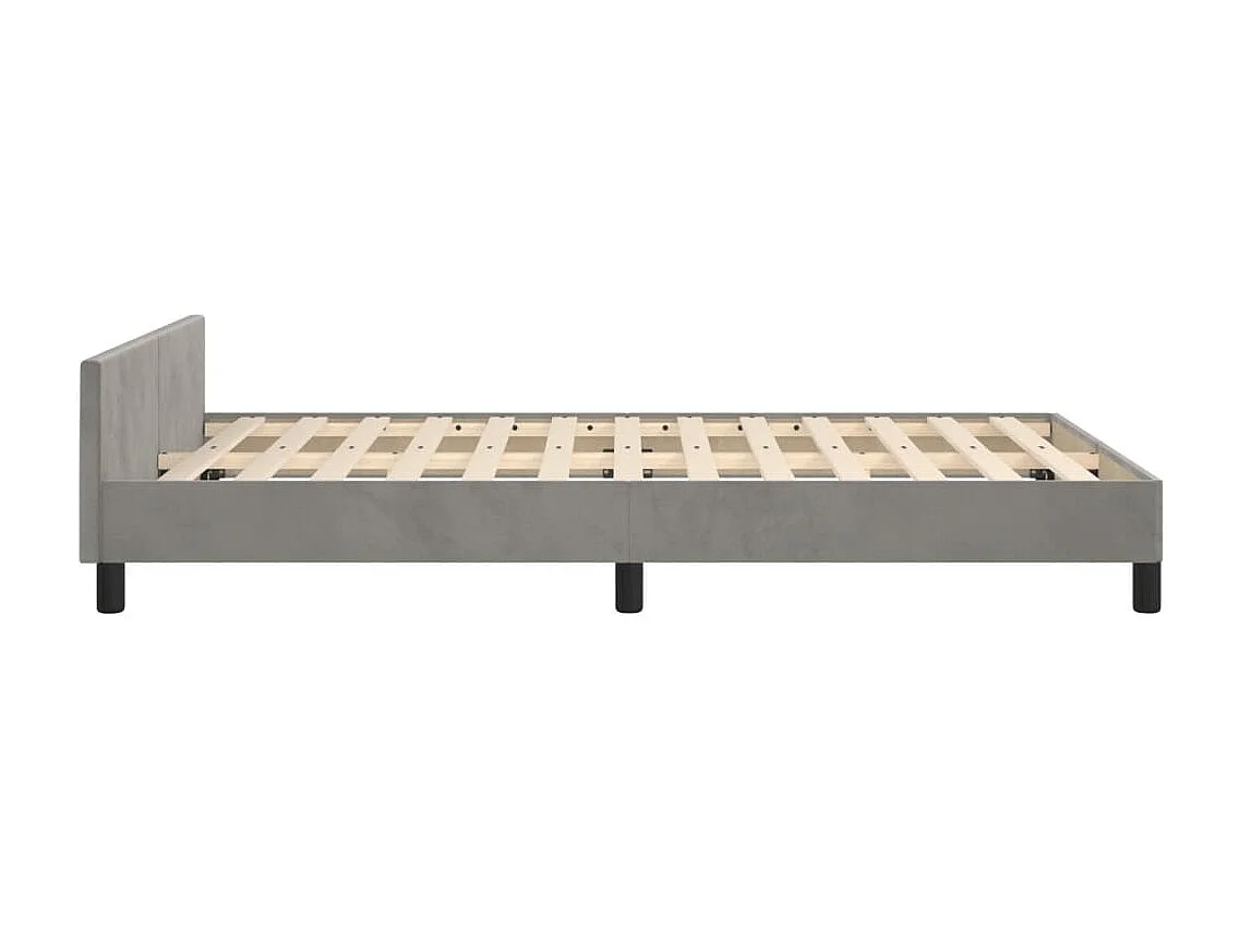Bedframe zonder matras lichtgrijs 120x190 cm fluweel