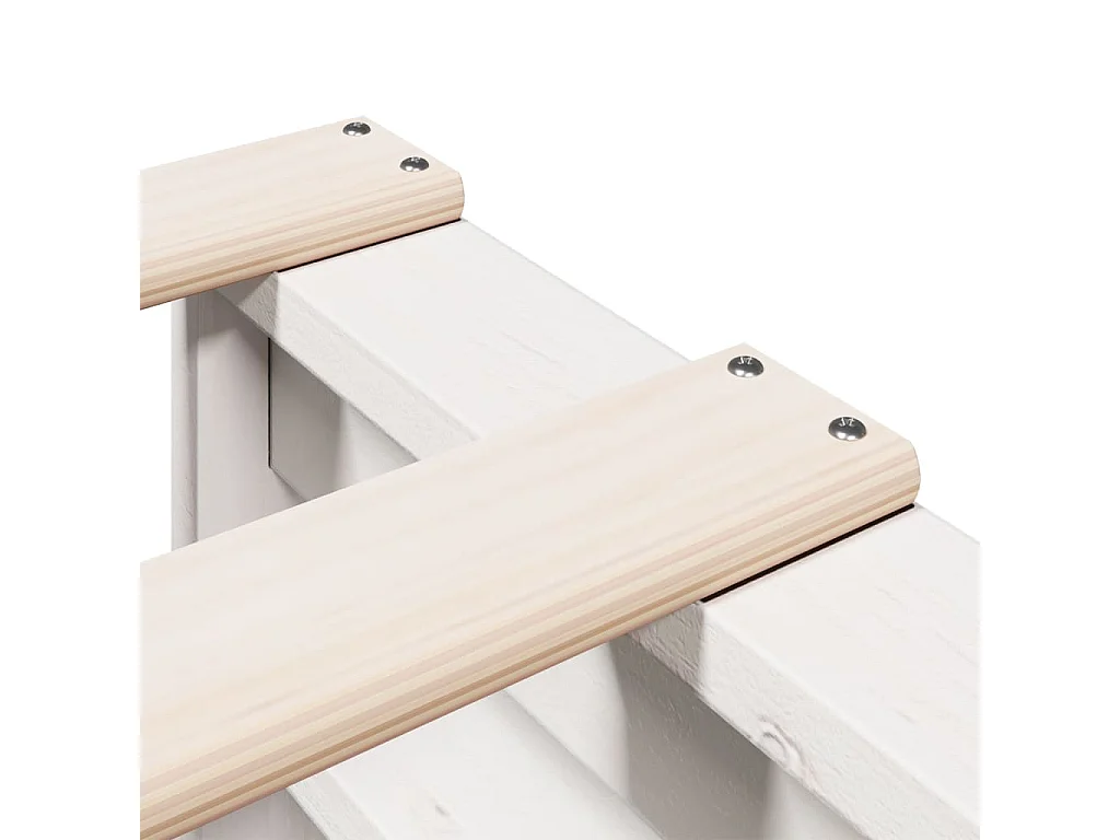 Lit bibliothèque sans matelas blanc 90x190cm bois de pin massif