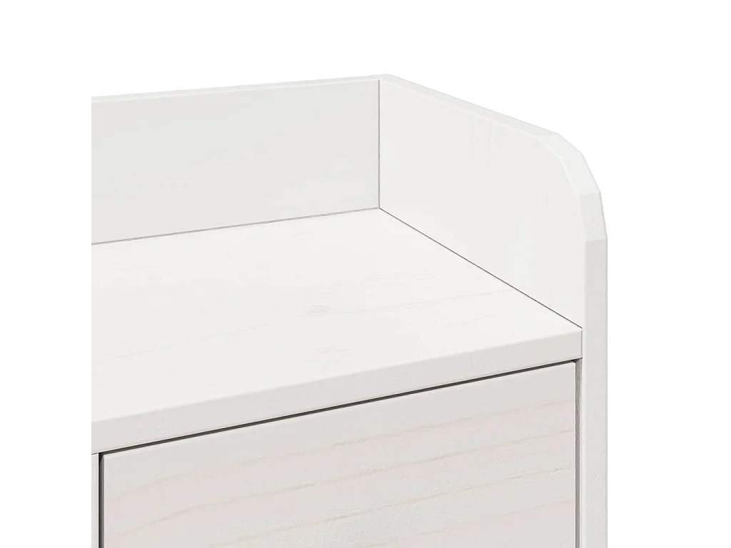 Lit bibliothèque sans matelas blanc 90x190cm bois de pin massif