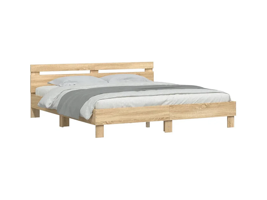 Bedframe zonder matras Sonoma eiken 160x200 cm