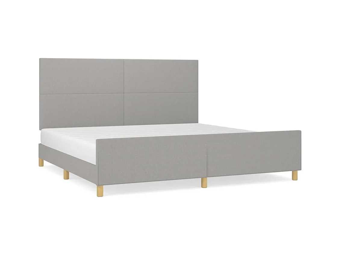 Struttura letto senza materasso tessuto grigio chiaro 200x200 cm