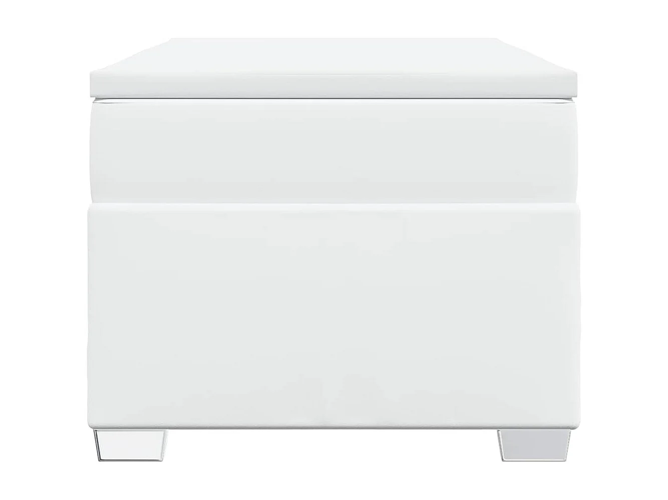 Sommier à lattes de lit avec matelas Blanc 90x200 cm Similicuir