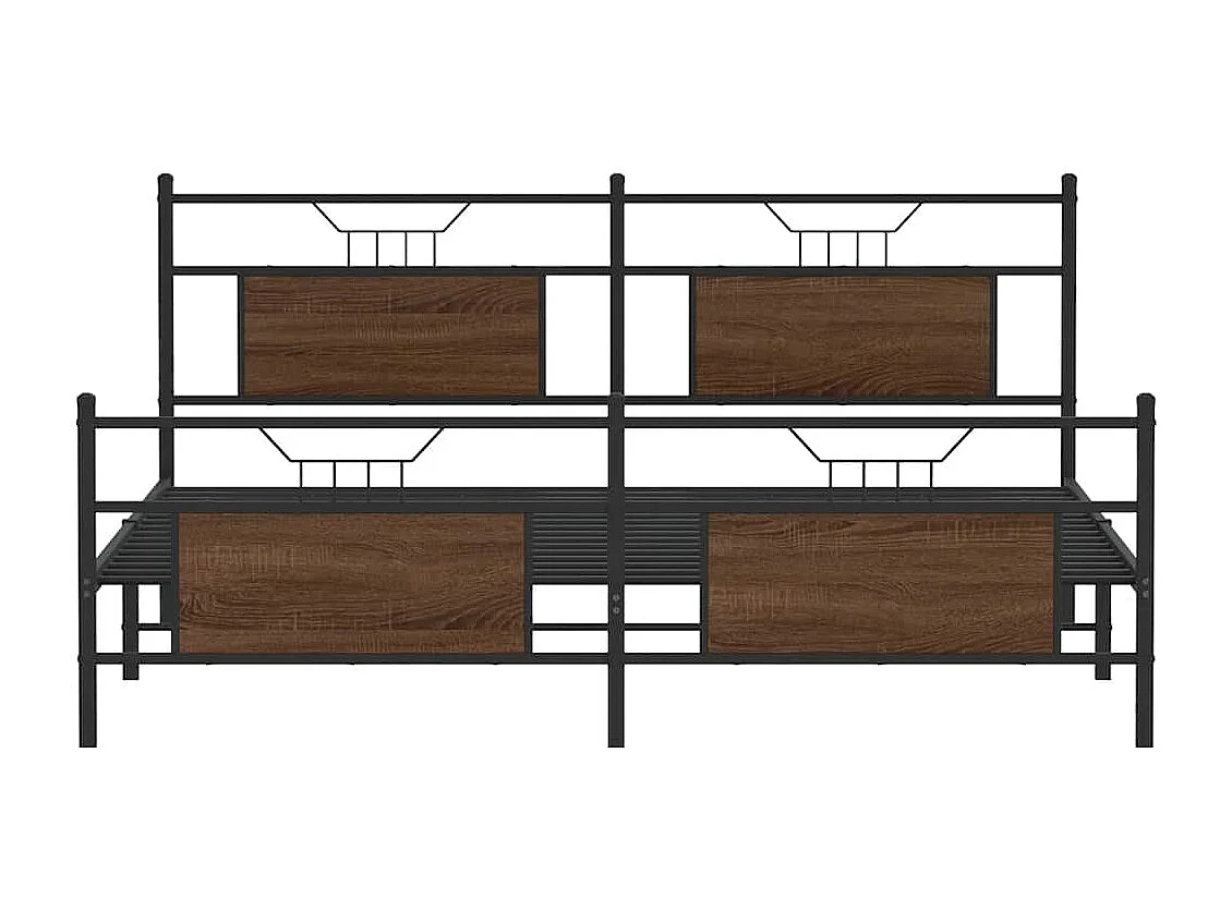 Struttura letto in metallo senza materasso rovere marrone 180x200 cm