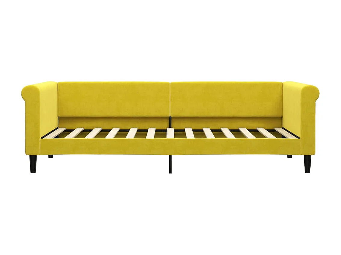 Lit de jour avec matelas jaune 80x200 cm velours