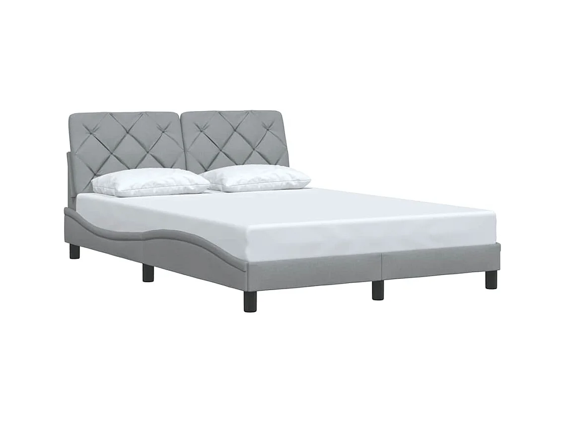Struttura letto senza materasso tessuto grigio chiaro 140x190 cm