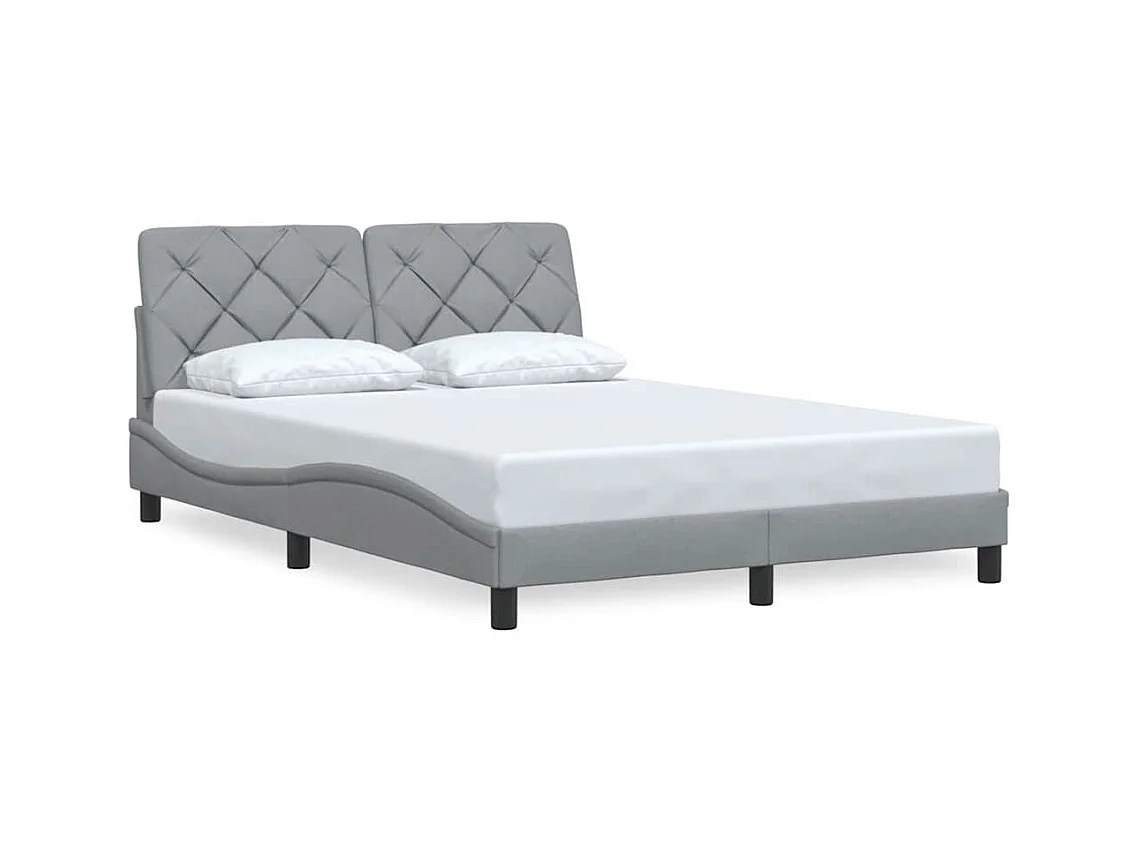 Struttura letto senza materasso tessuto grigio chiaro 140x190 cm