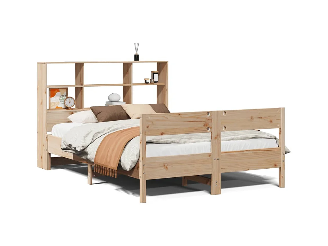 Bibliotheekbed zonder matras 120x190 cm massief grenenhout