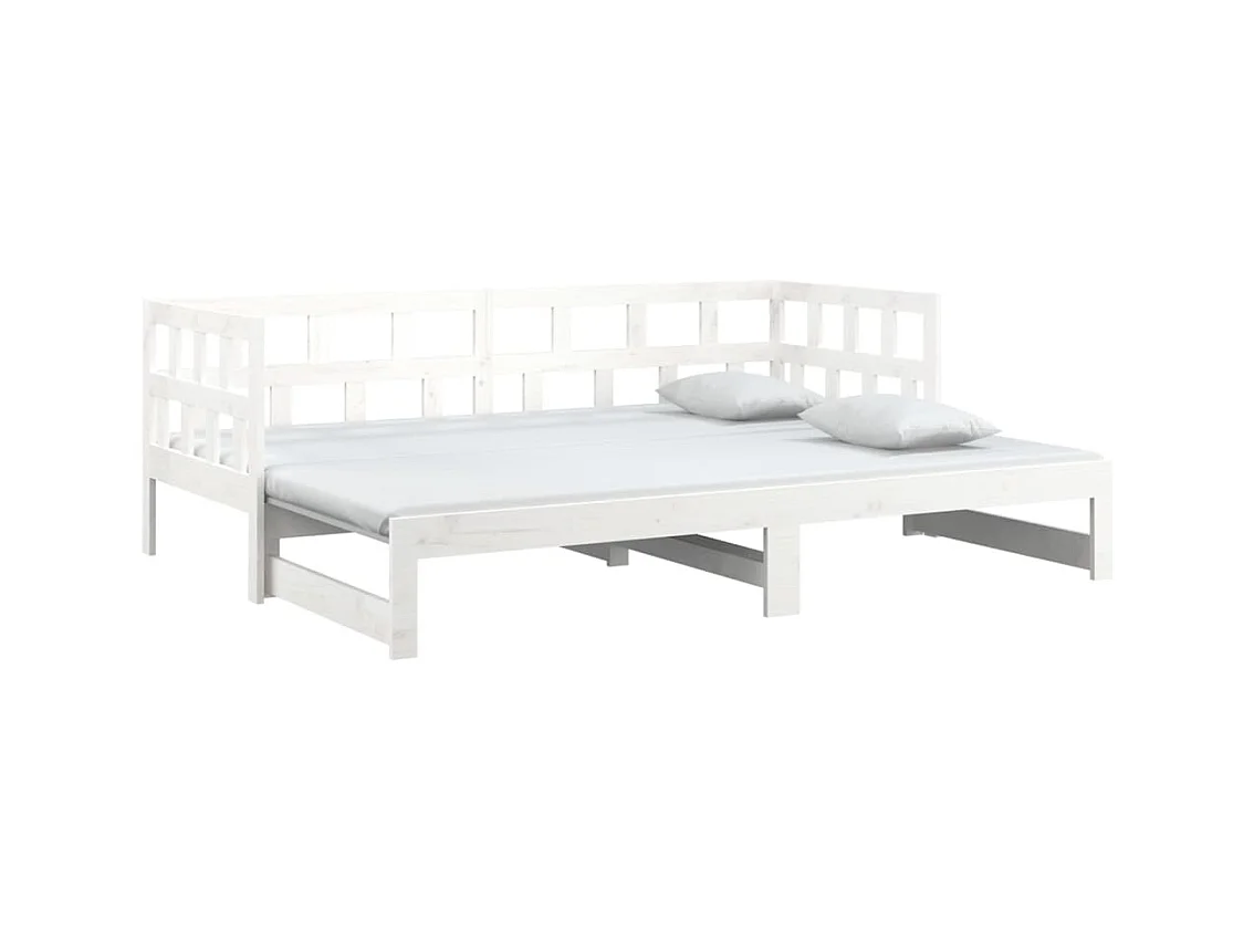 Cama corredera sin colchón blanca 2x(90x200) cm