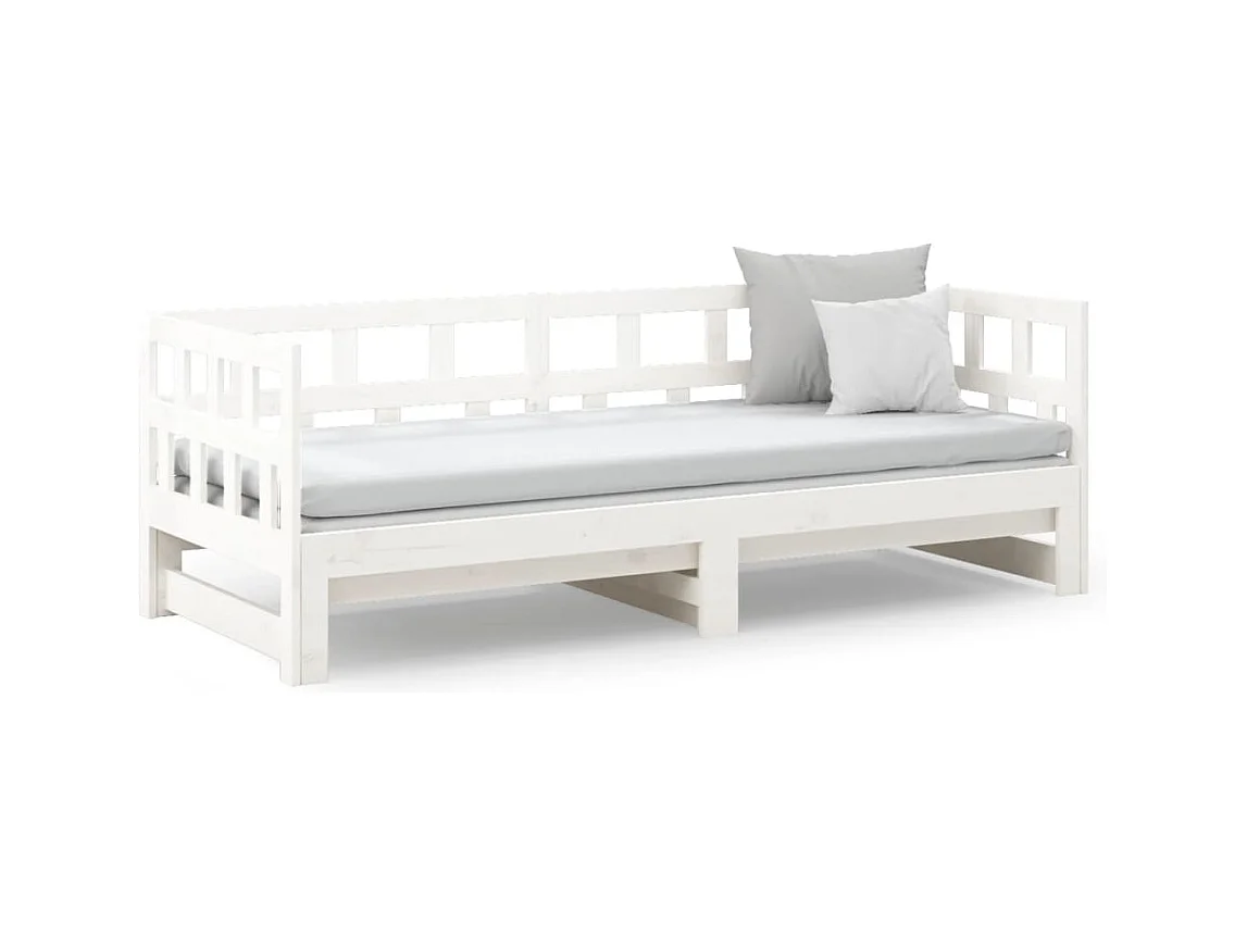 Cama corredera sin colchón blanca 2x(90x200) cm