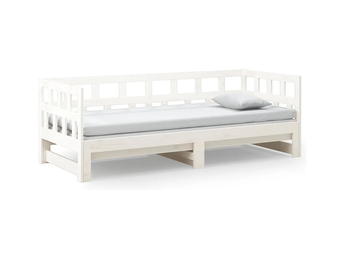 Cama corredera sin colchón blanca 2x(90x200) cm