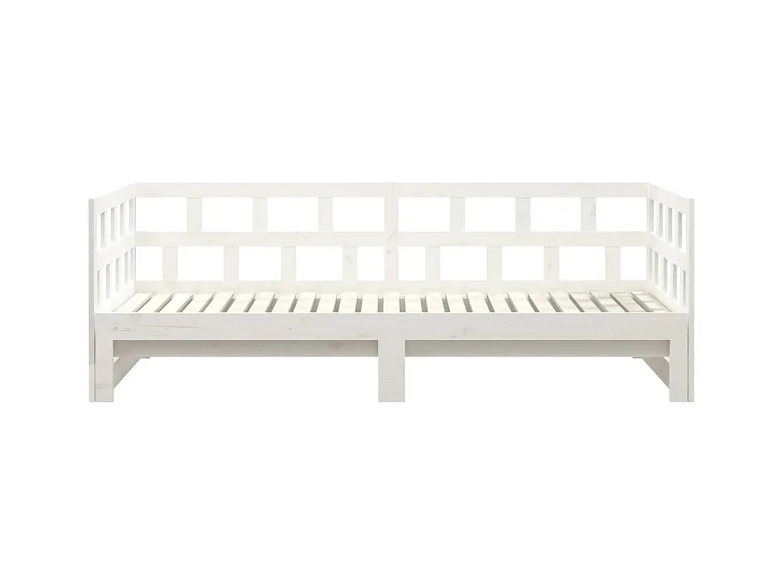Cama corredera sin colchón blanca 2x(90x200) cm