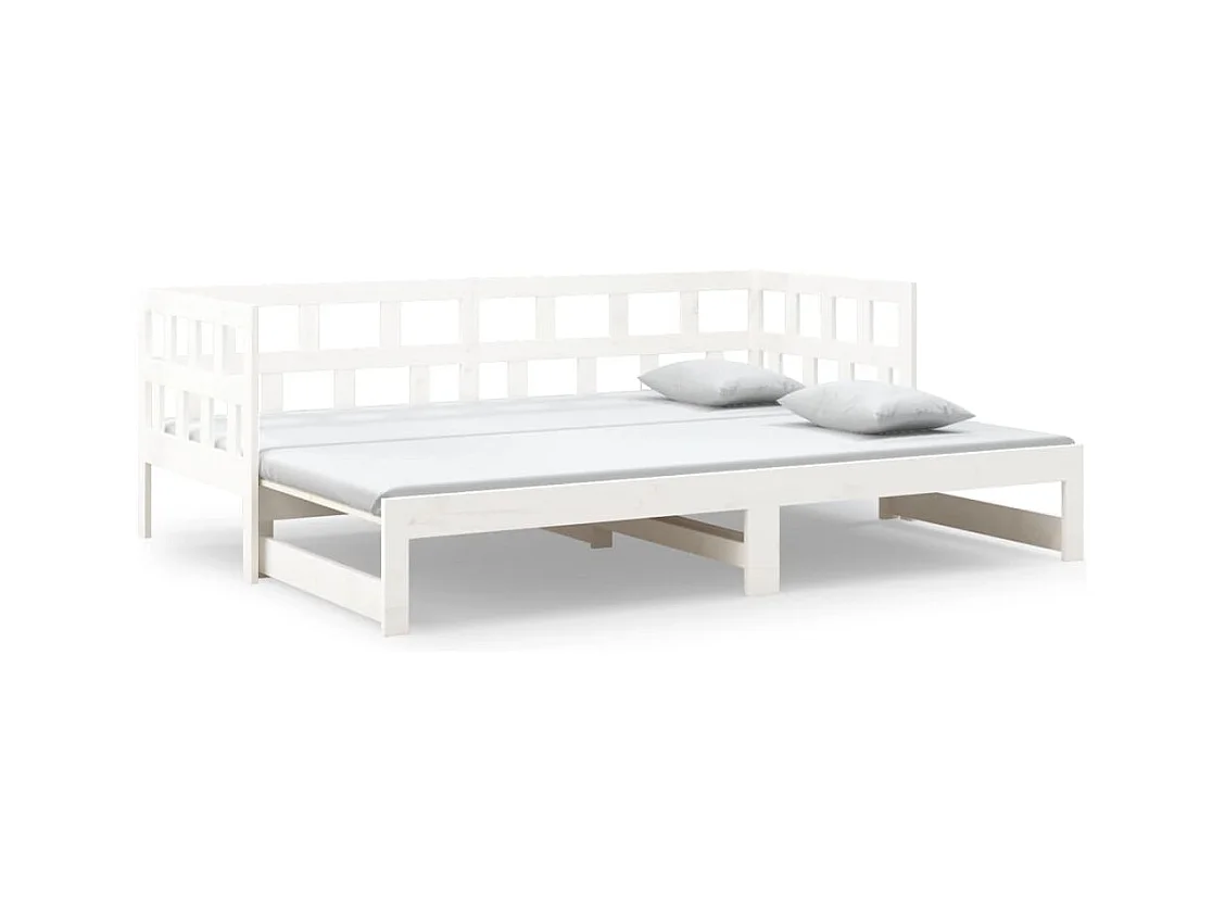 Lit coulissant sans matelas blanc 2x(90x200) cm