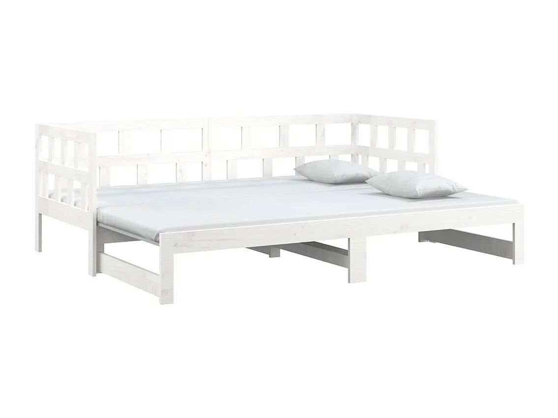 Lit coulissant sans matelas blanc 2x(90x200) cm