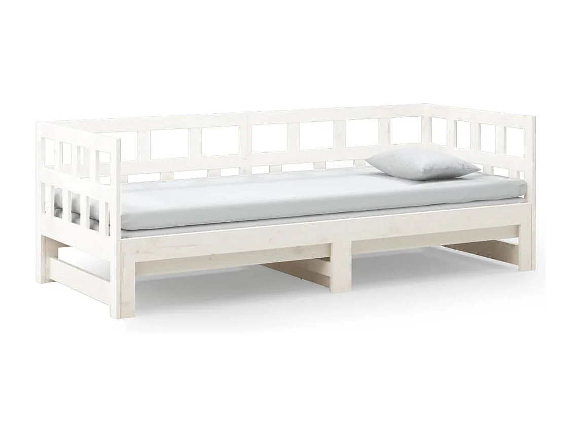 Lit coulissant sans matelas blanc 2x(90x200) cm