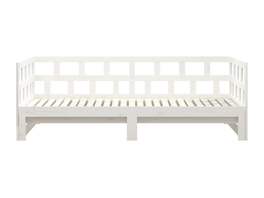 Lit coulissant sans matelas blanc 2x(90x200) cm