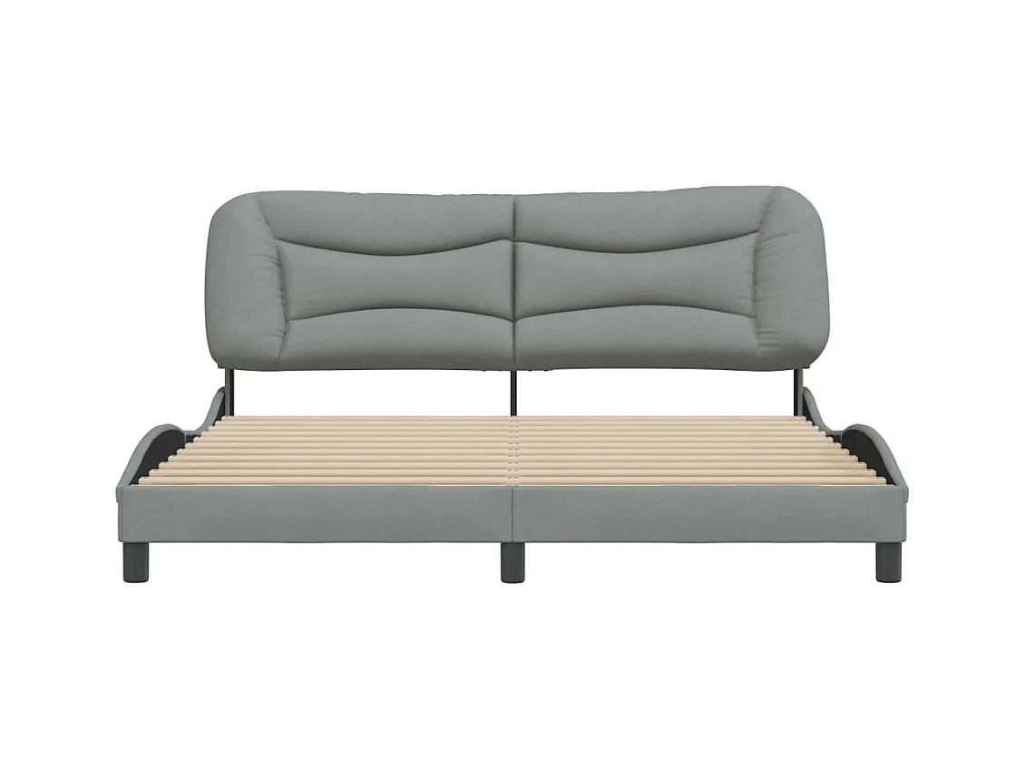 Struttura letto senza materasso tessuto grigio chiaro 180x200 cm