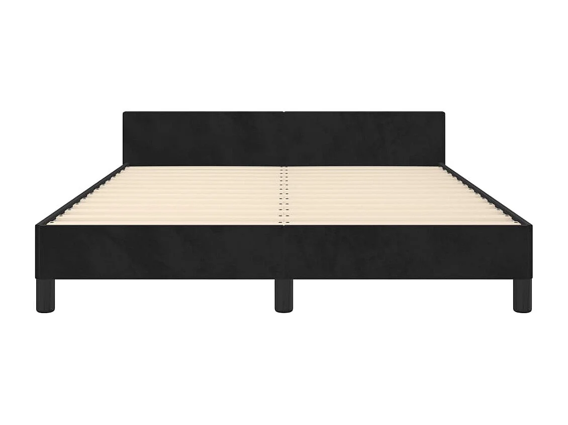 Cadre de lit sans matelas noir 140x190 cm velours