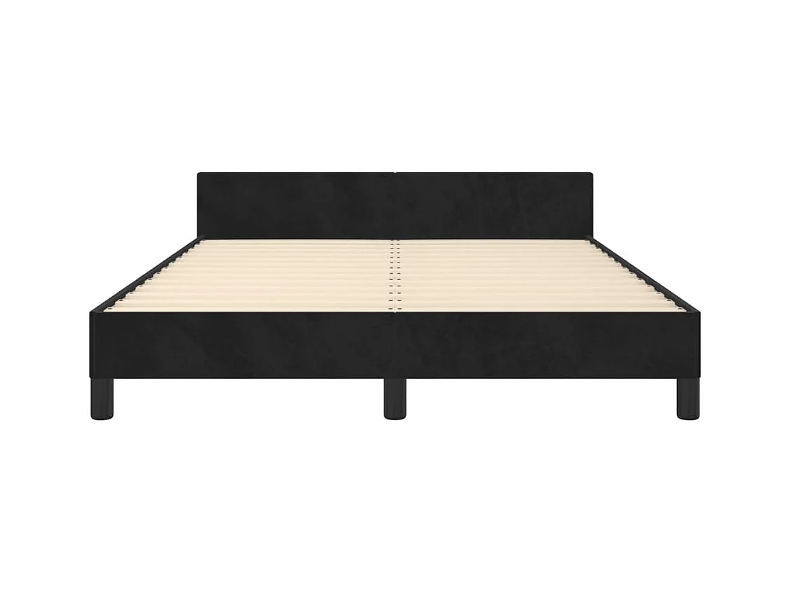 Bedframe zonder matras zwart 140x190 cm fluweel