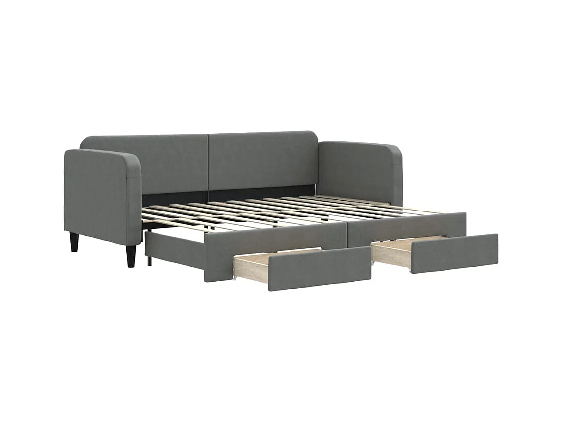 Divano letto con rotelle e cassetti senza materasso 80x200 cm