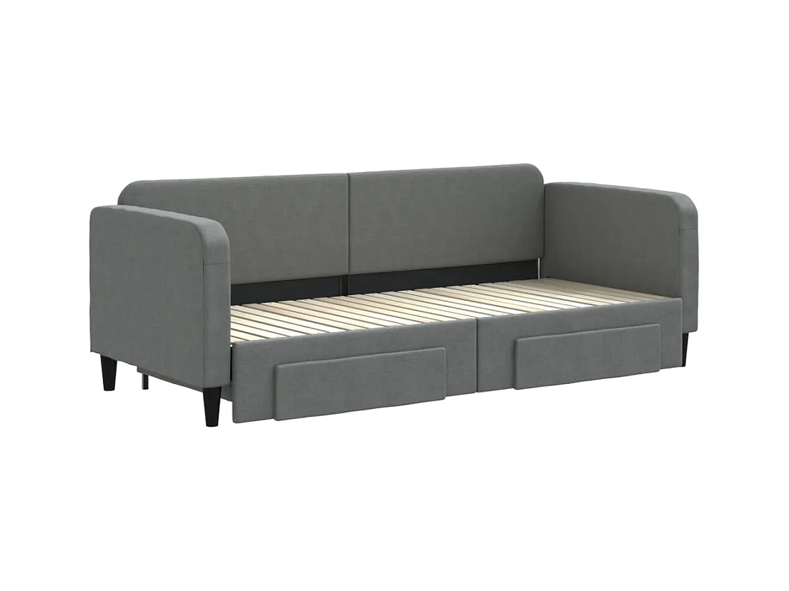 Divano letto con rotelle e cassetti senza materasso 80x200 cm