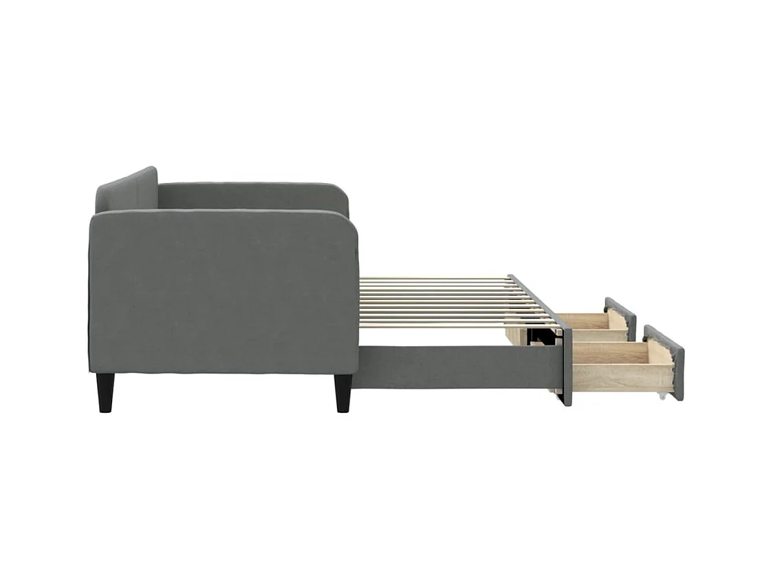 Divano letto con rotelle e cassetti senza materasso 80x200 cm