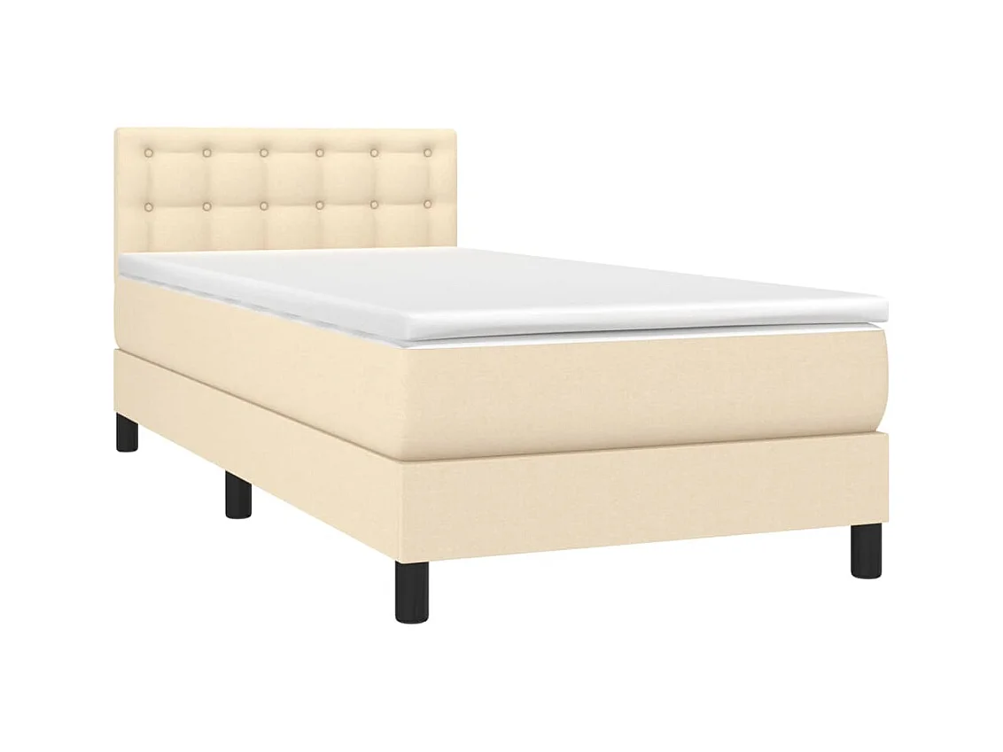 Lattenbodem met matras Crème 90x200 cm Stof