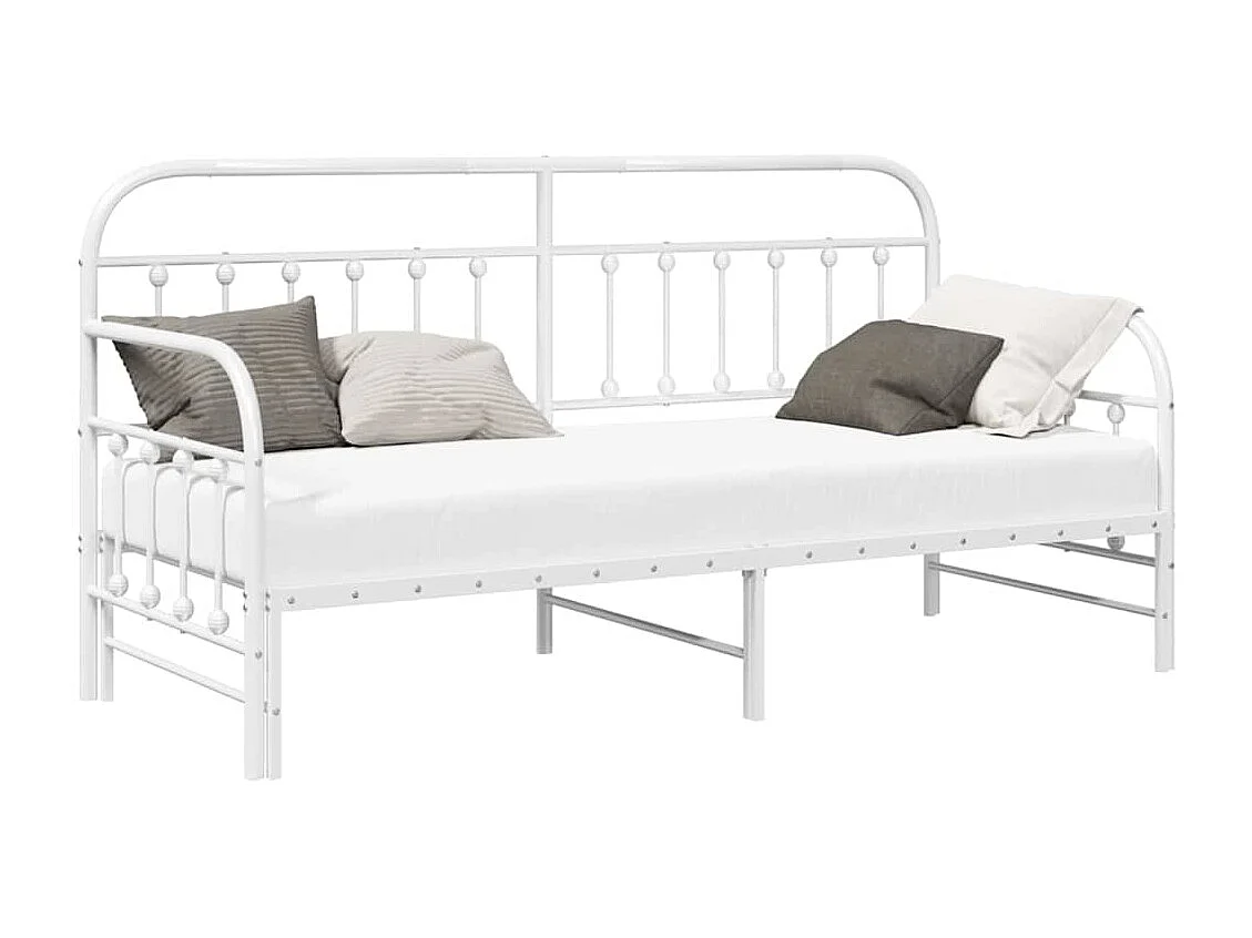 Estructura de diván con cabecero Blanco 80 x 200 cm Acero