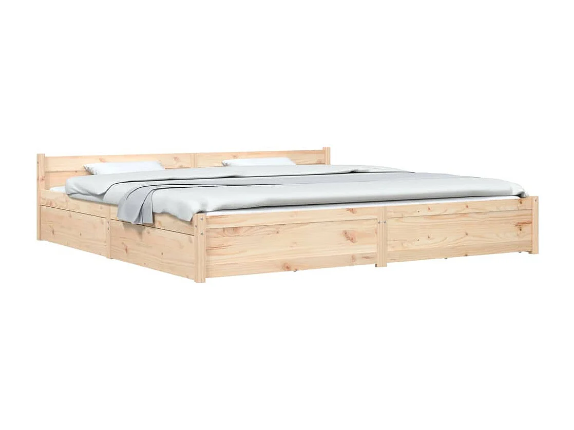 Cadre de lit sans matelas avec tiroirs