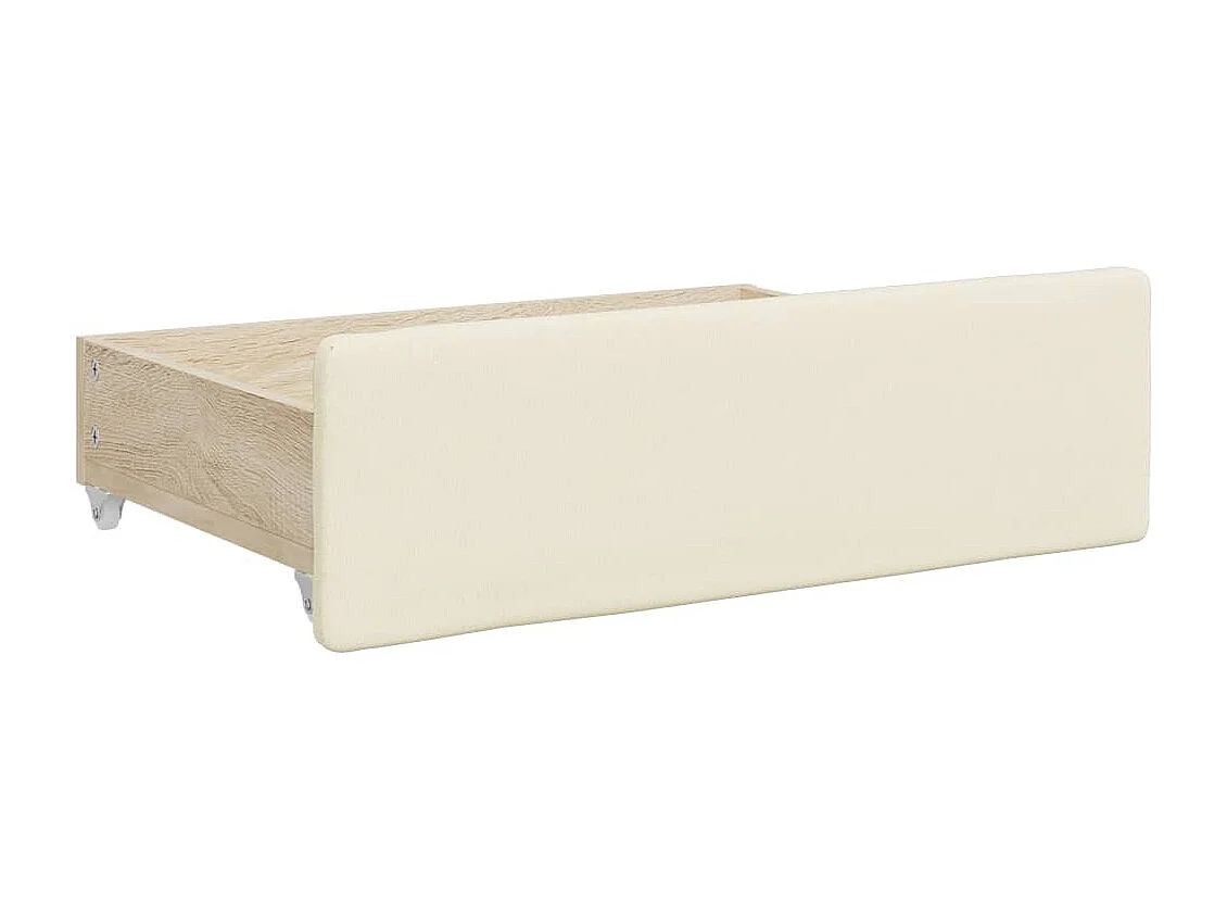 Tagesbett mit Ausziehbett und Schubladen ohne cremefarbene Matratze 90x200cm