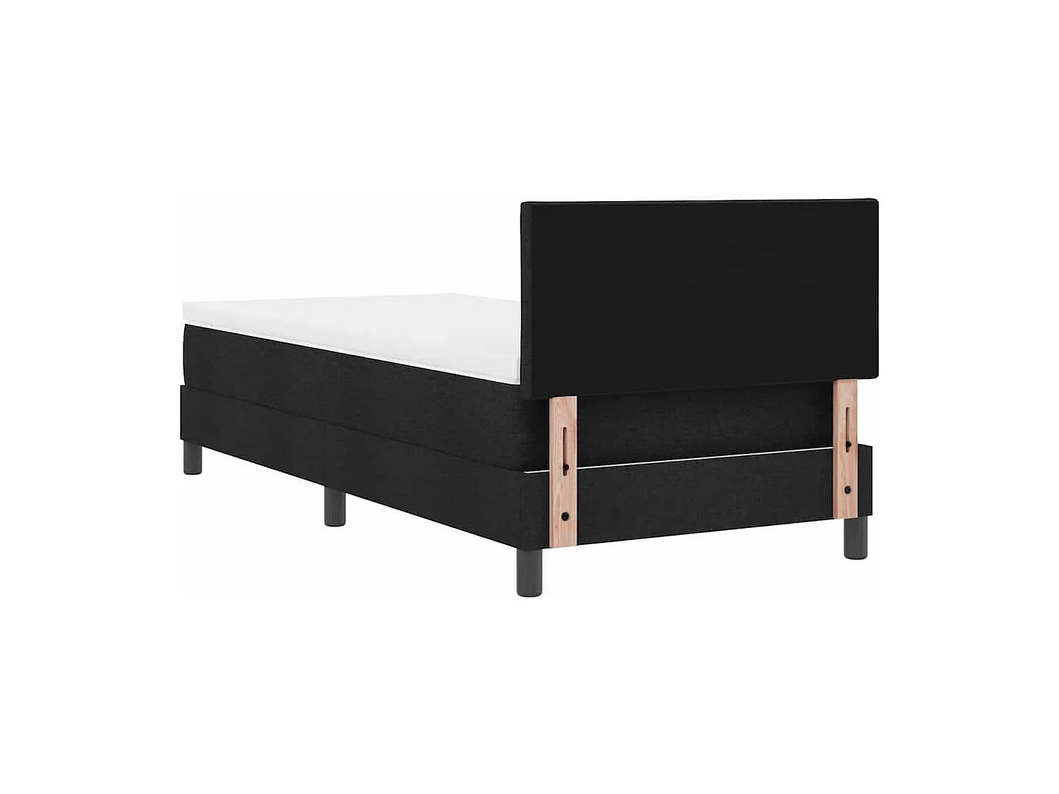 Lit boxspring avec matelas avec matelas Noir 90 x 190 cm tissu