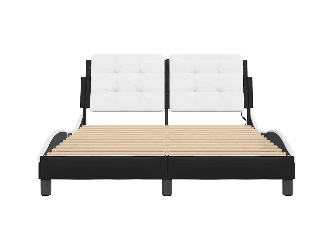 Struttura letto con LED senza materasso nero e bianco 140x200 cm