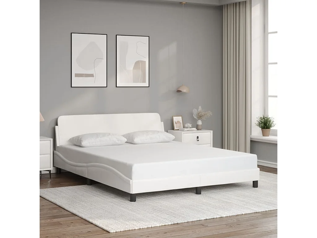 Struttura letto senza materasso bianco 160x200 cm similpelle