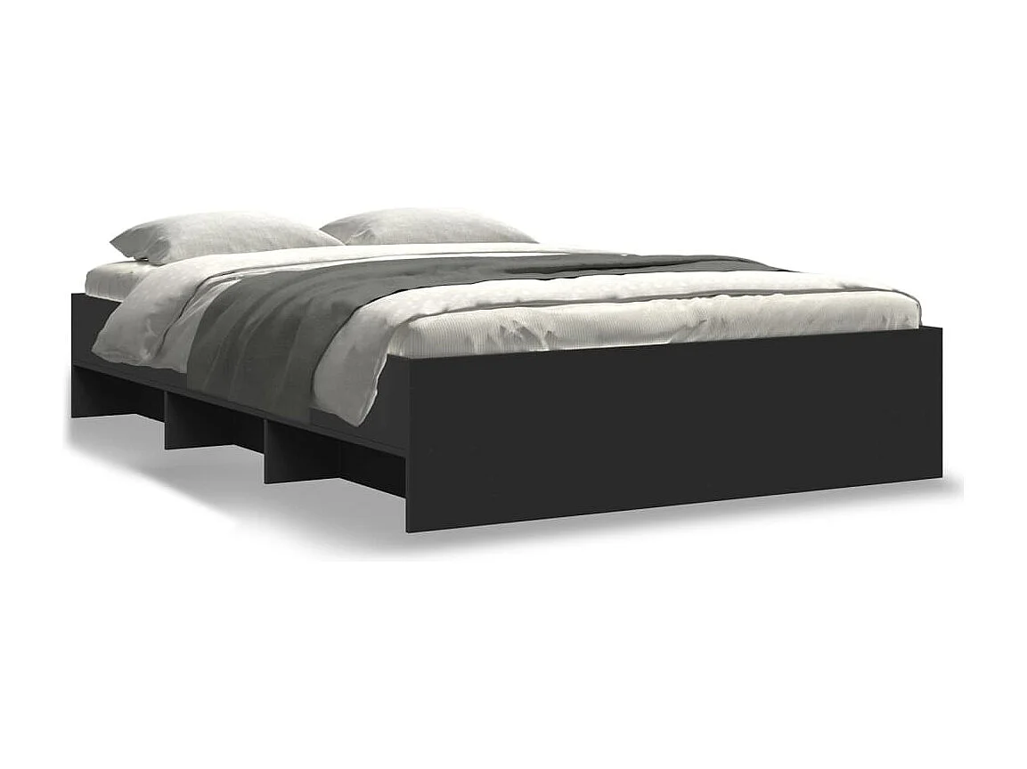 Struttura letto senza materasso nero 140x190 cm in legno ingegnerizzato