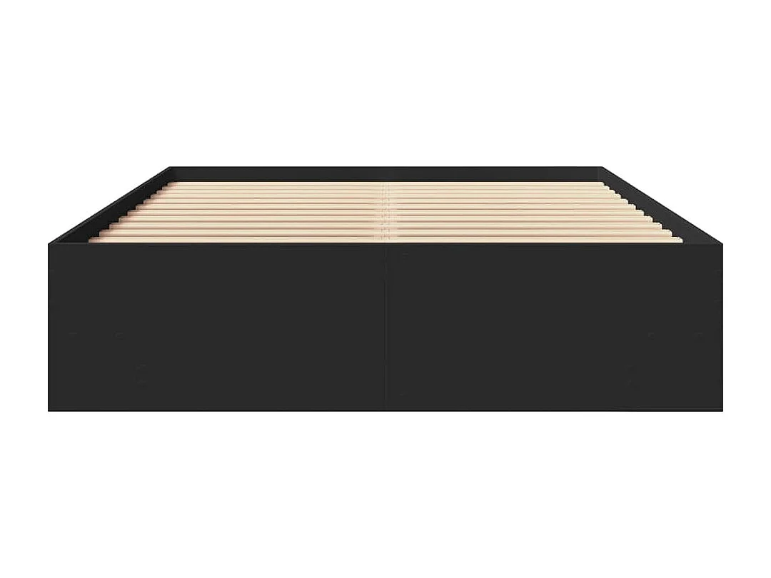 Struttura letto senza materasso nero 140x190 cm in legno ingegnerizzato