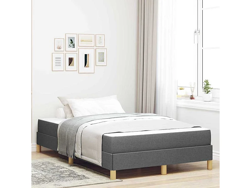 Boxspringbett 120 x 200 cm, Dunkelgrau und Braun