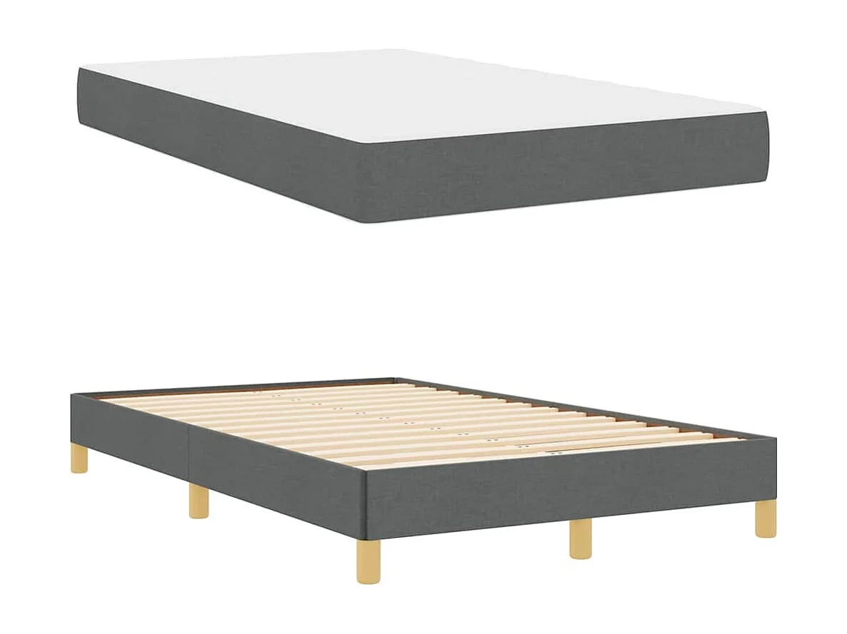 Boxspringbett 120 x 200 cm, Dunkelgrau und Braun