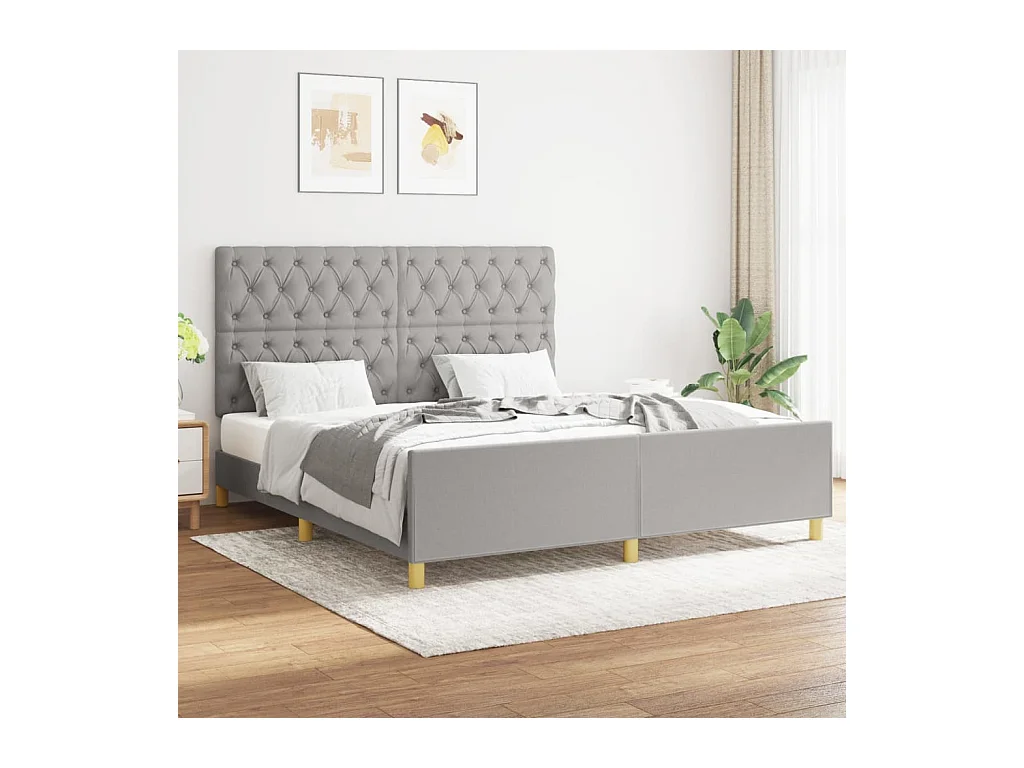 Struttura letto senza materasso tessuto grigio chiaro 160x200 cm