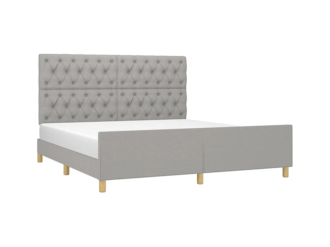 Struttura letto senza materasso tessuto grigio chiaro 160x200 cm