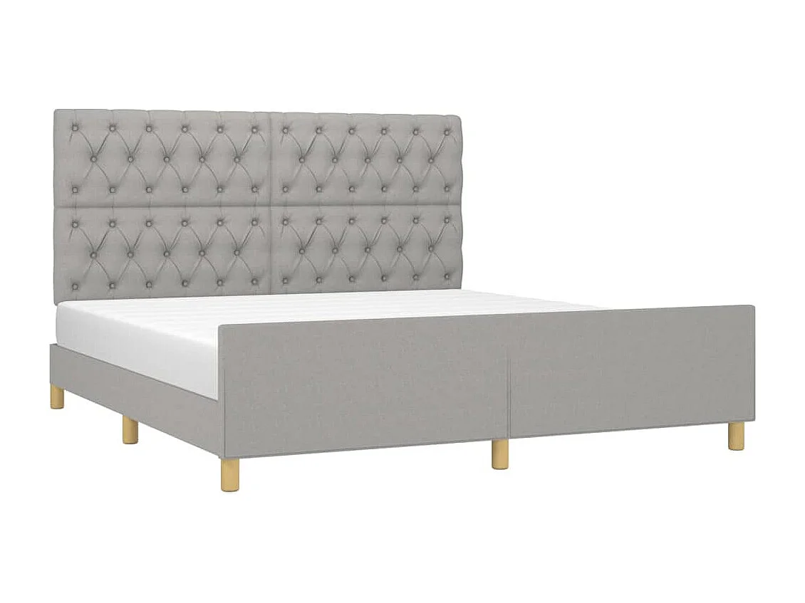 Cadre de lit sans matelas gris clair 160x200 cm tissu