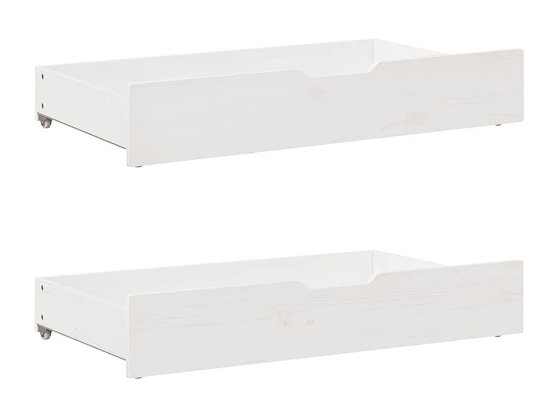 Divano letto e cassetti senza materasso bianco 80x200 cm in legno massello