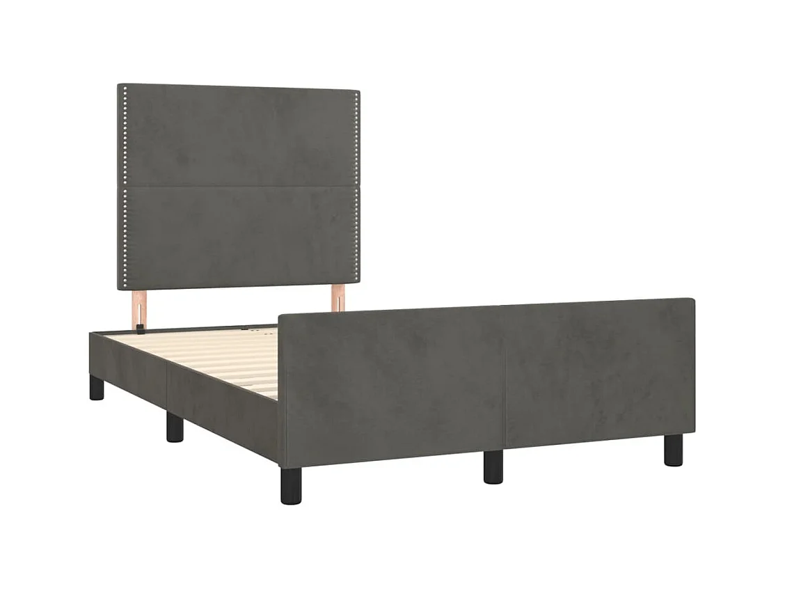 Estructura de cama sin colchón gris oscuro 120x190 cm terciopelo