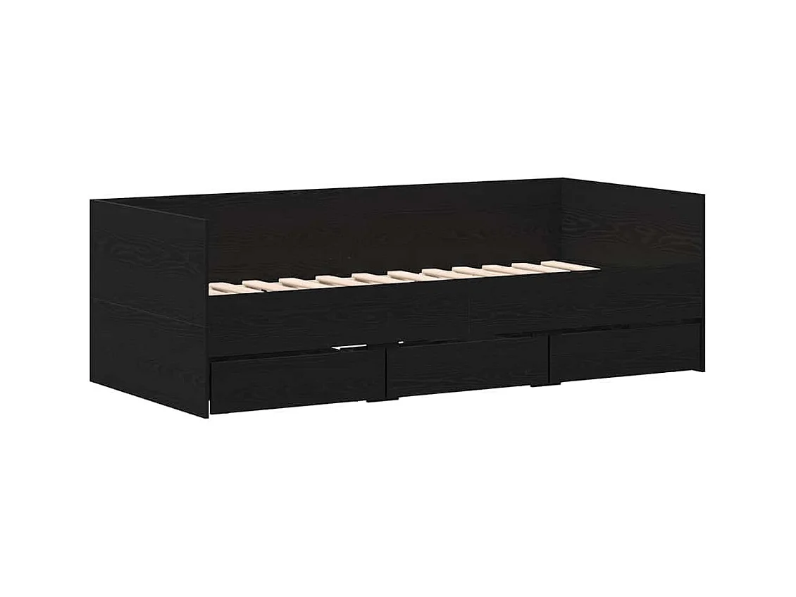 Dagbedframe met laden Zwarte eik 90 x 200 cm